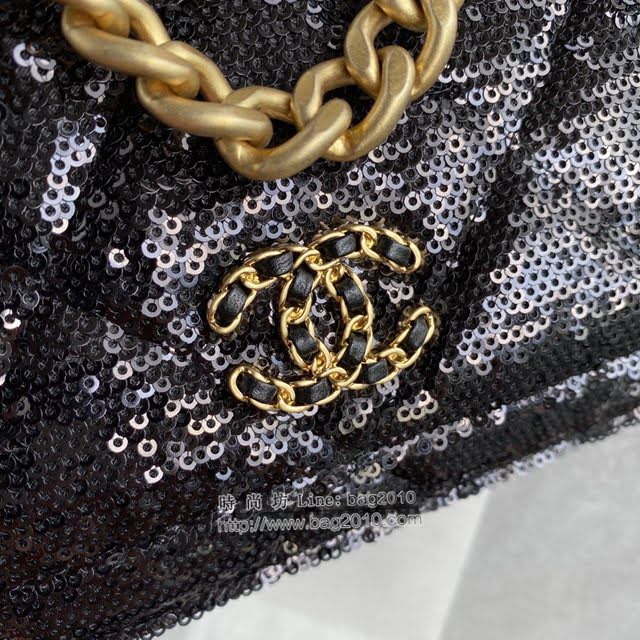 Chanel女包 香奈兒高版本20專櫃最新款小羊皮配珠片Woc包 Chanel高版本19系列小挎包  djc4061